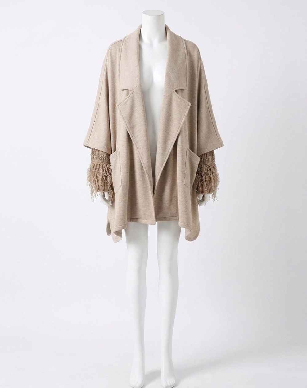 NEW DAVI & DANI that's not all open front jacket in oatmeal